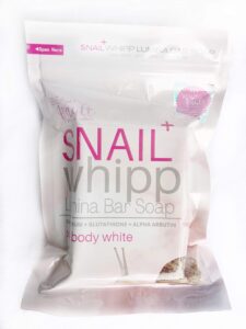 beauty vault snail whipp lumina bar soap with snail serum, 120g