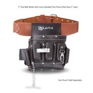 LAUTUS 3-Inch Tapered Work Belt in Heavy Oiled Tanned Leather| 32-Inch to 46-Inch | Brown|