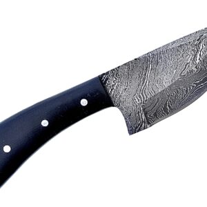 Smart & Sharp Custom Handmade Damascus Steel Hunting Knife/Skinning Knife SS-17333,34 and 35 (Black Micarta)