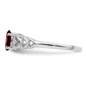 IceCarats 925 Sterling Silver Red Garnet Diamond Ring Gemstone Band January Birthstone Jewelry Size 7.00