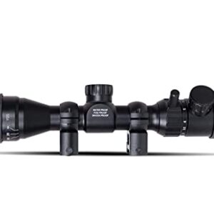 Monstrum 3-9x32 AO Rifle Scope with Illuminated Range Finder Reticle and Parallax Adjustment | Monstrum Flip Up Scope Cover Set | Bundle