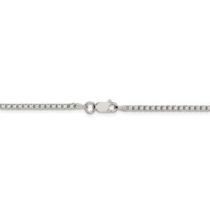 Sterling Silver 2mm 8 Sided Diamond-cut Box Chain 20in 2mm style QBR040-20