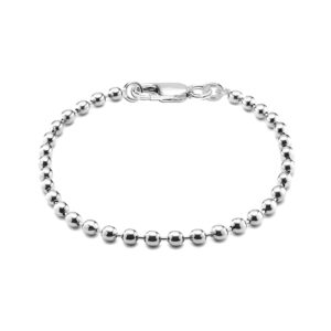 lecalla 925 sterling silver italian handmade 4 mm bead ball strand chain bracelet for teen and women 7 inches