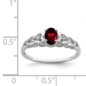 IceCarats 925 Sterling Silver Red Garnet Diamond Ring Gemstone Band January Birthstone Jewelry Size 7.00