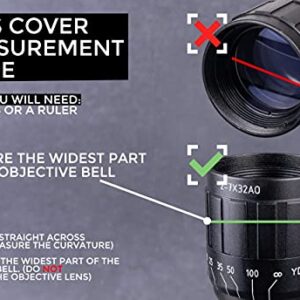 Monstrum 3-9x32 AO Rifle Scope with Illuminated Range Finder Reticle and Parallax Adjustment | Monstrum Flip Up Scope Cover Set | Bundle