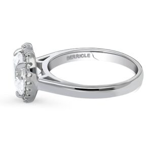 BERRICLE Sterling Silver Halo Wedding Engagement Rings Cubic Zirconia CZ Heart Cocktail Promise Ring for Women, Rhodium Plated Size 9