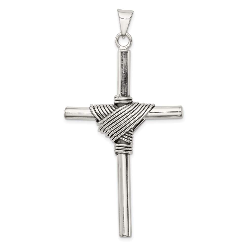 Sterling Silver Antiqued Cross Pendant QQC6608