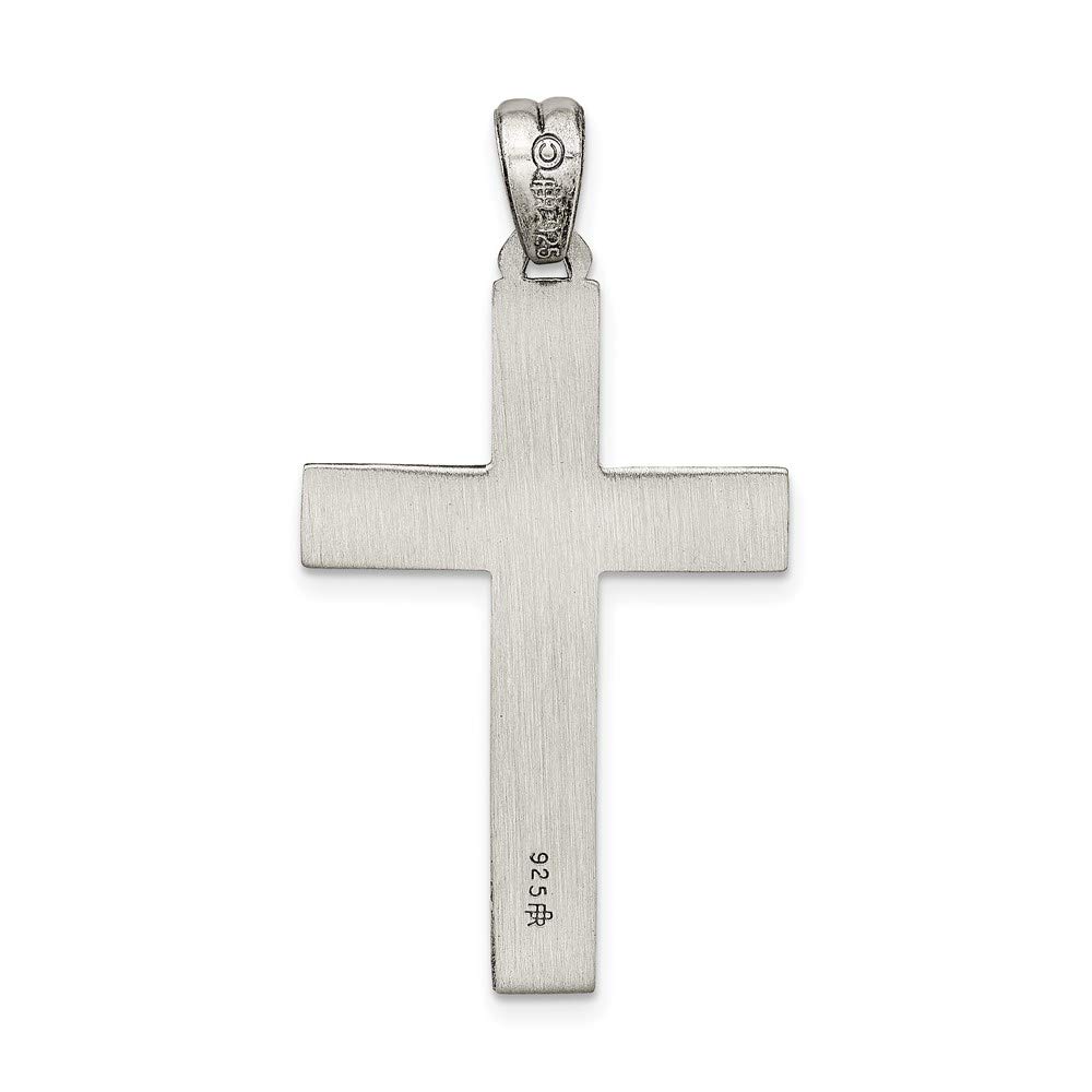 Sterling Silver Antiqued Polished and Brushed Latin Cross Pendant QQC8262