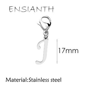 ENSIANTH Intial Letter A-Z Alphabet Charm Alphabet Jewelry for Women Gifts for Friends Clasps for jewelry (J)