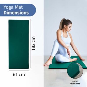 Yogarise Yoga mat for Men and Women, Premium Exercise Mat for Home Workout, Anti Slip Yoga Mat Workout, Gym Mat for Workout at Home with Bag and Strap (Bottle Green, 4mm)