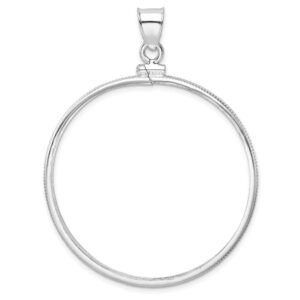 sterling silver 39.4 x 3.1mm 1 oz. screw top coin polished bezel pendant 39.4mm 3.1mm style qbp9