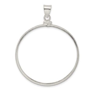 Sterling Silver 40.6 x 3.1mm Screw Top Coin Polished Bezel Pendant 40.6mm 3.1mm style QBP8