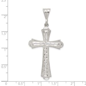 Sterling Silver Diamond-cut Cross Pendant 57mm 27mm style QC1870