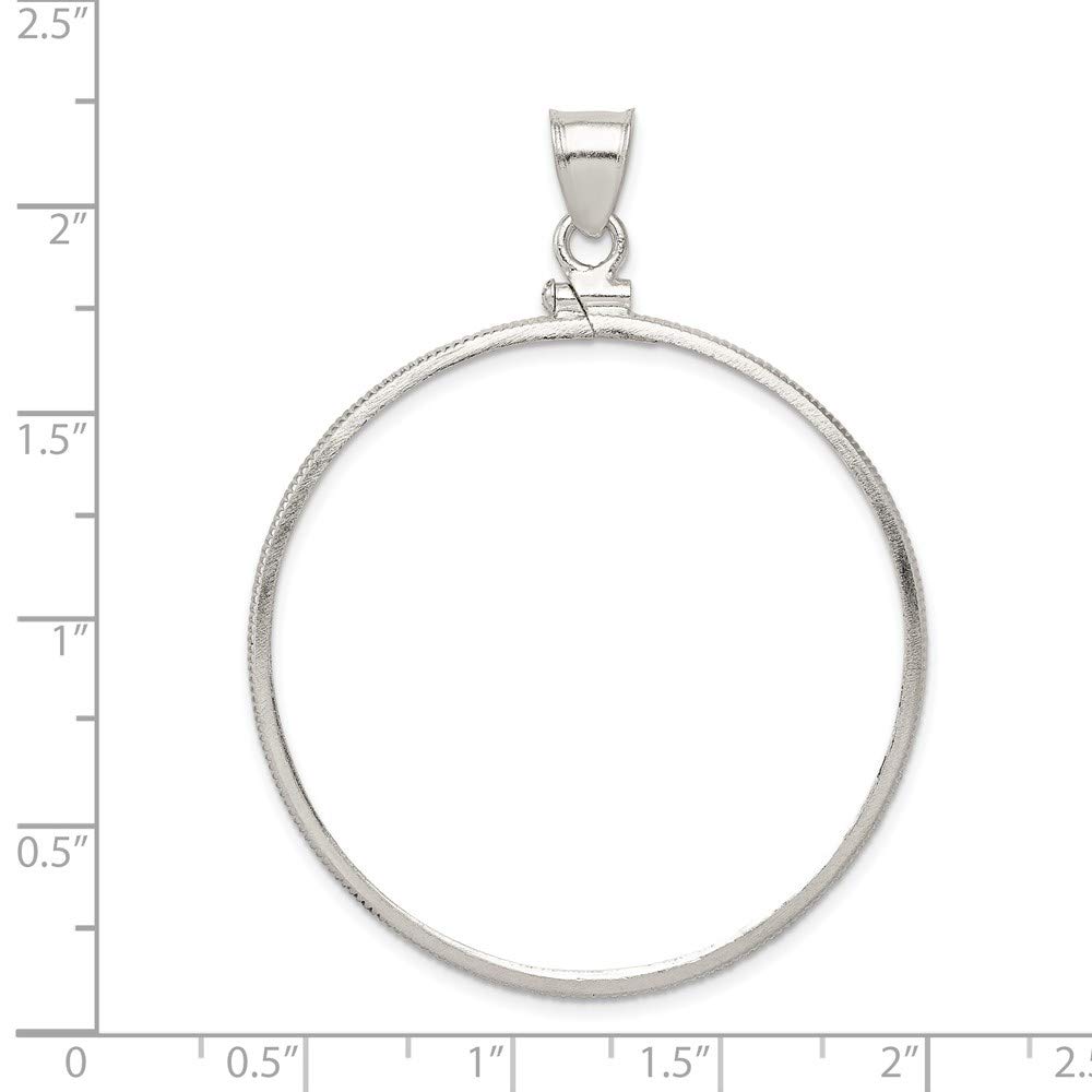 Sterling Silver 40.6 x 3.1mm Screw Top Coin Polished Bezel Pendant 40.6mm 3.1mm style QBP8