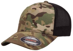 flexfit trucker mesh fitted cap, multicam® green, os