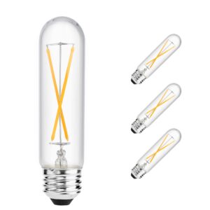 Yaoten T10(T30) E26 TDimmable Led Edison Bulb, Tubular Vintage, Equal 25 Watt Incandescent Bulb, 2W Warm White 2700K for Chandeliers, Ceiling Fan, Wall scones, Pendant, 3 Pack