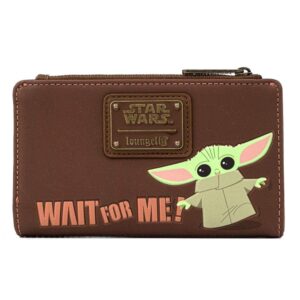 Loungefly Star Wars The Mandalorian Baby Yoda Wait For Me Faux Leather Wallet