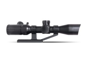 monstrum 3-9x32 rifle scope with rangefinder reticle | zr255 h-series offset scope mount | bundle