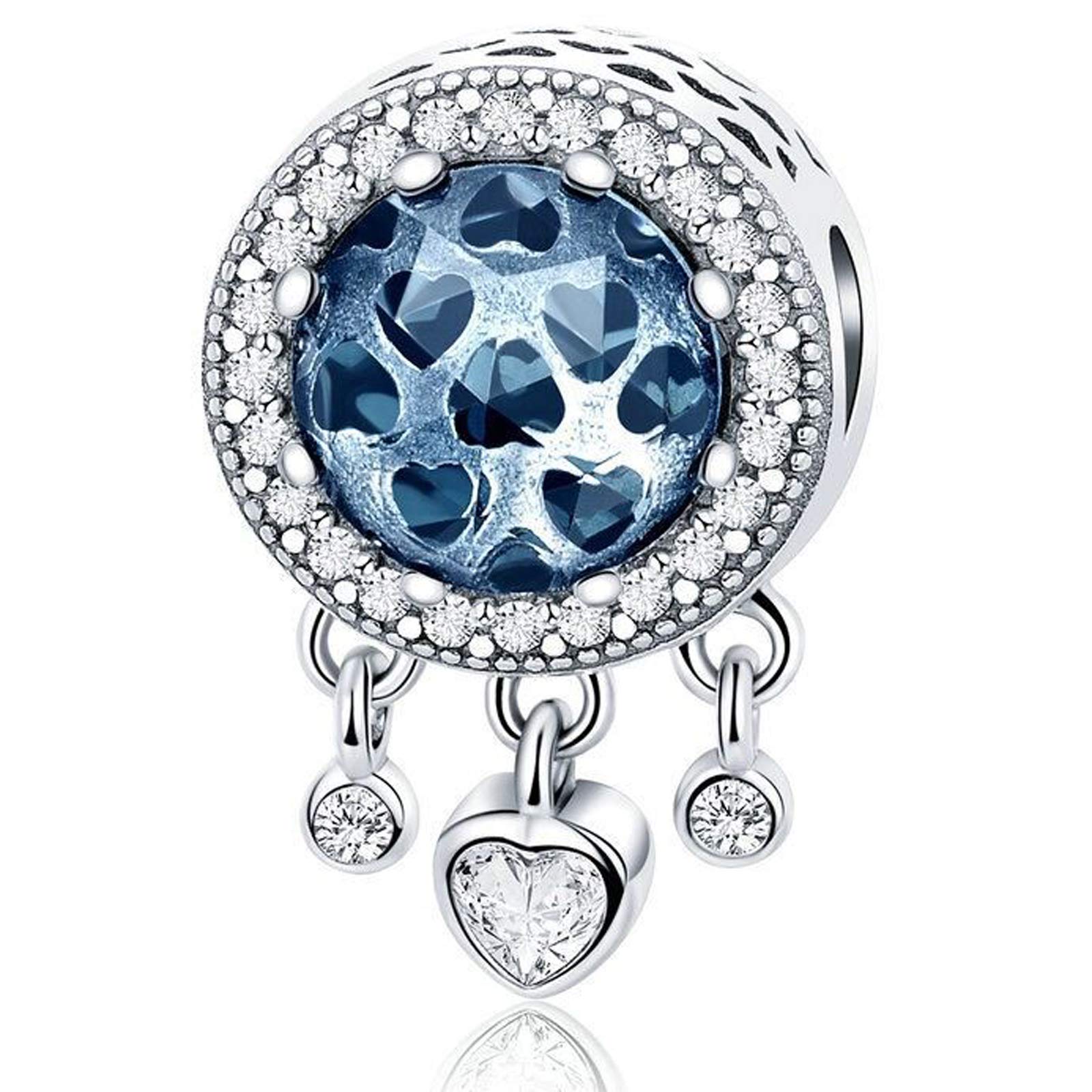 Birthstone Charm Fit Pandora Charms Bracelet and Necklace Gifts for Women Sparkling Birthstones Zircon Paved