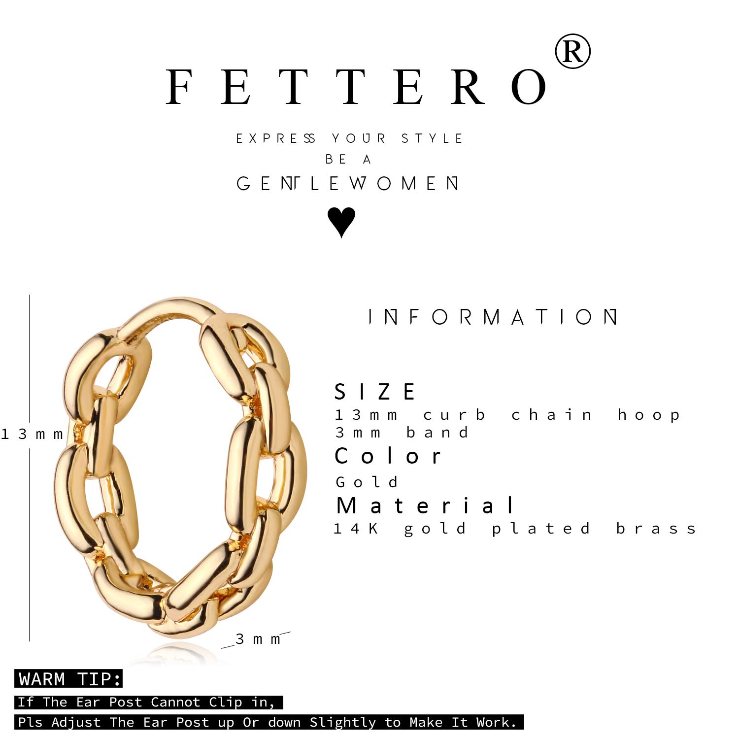 FETTERO Gold Huggie Hoop Earrings for Women Gold Plated Dainty Hypoallergenic Earrings Twist Link Hoops Simple Minimalist Earring Jewelry for Women