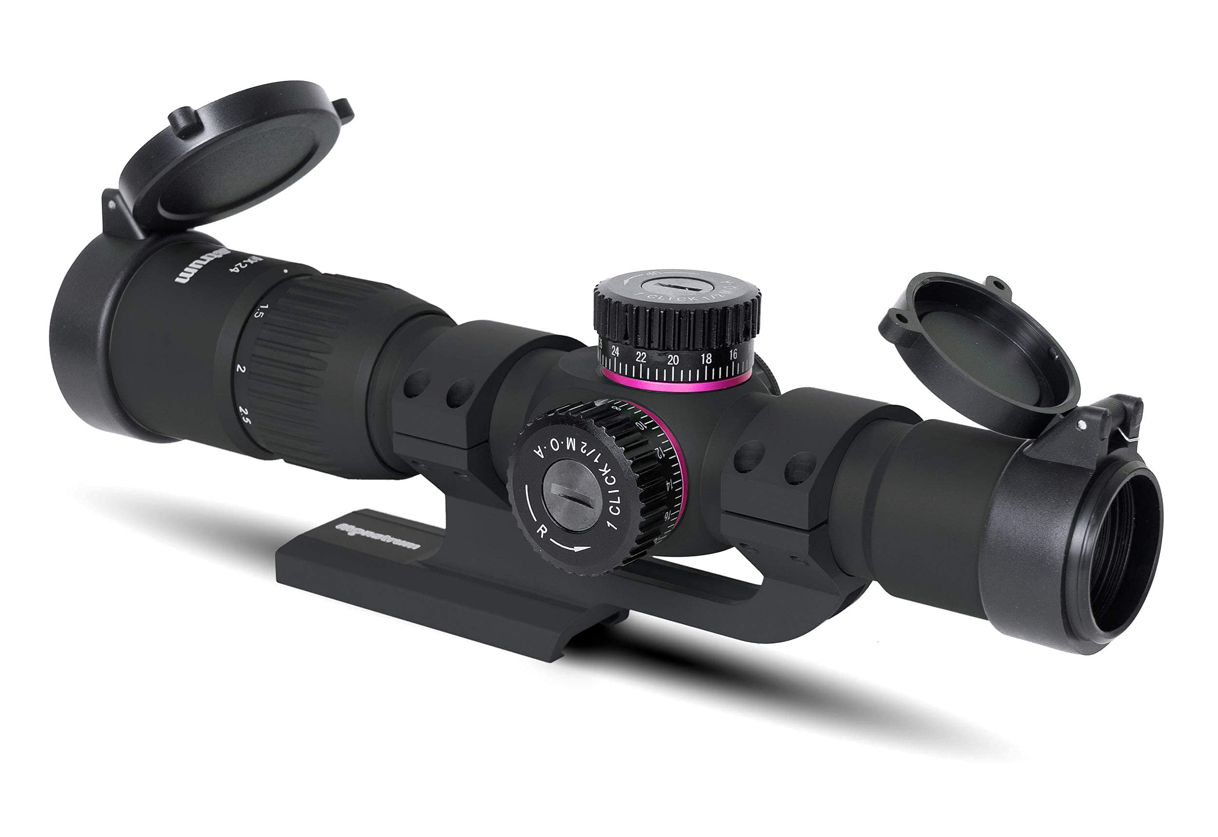 Monstrum G2 1-4x24 First Focal Plane FFP Rifle Scope | ZR300 H-Series Offset Scope Mount | Bundle