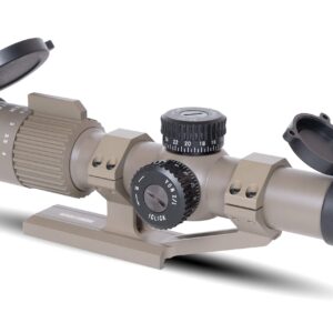 Monstrum Alpha Series 1-4x24 First Focal Plane FFP Rifle Scope | ZR305 H-Series Offset Scope Mount | Flat Dark Earth | Bundle