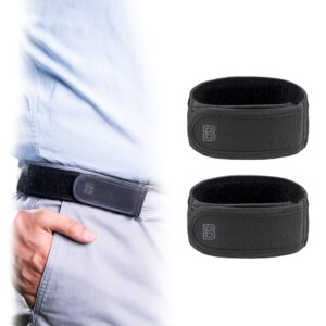 beltbro titan no buckle elastic belt for men — pair of medium fits 1.5 inch belt loops, comfortable and easy to use — guaranteed to fit all pants attaches to two loops