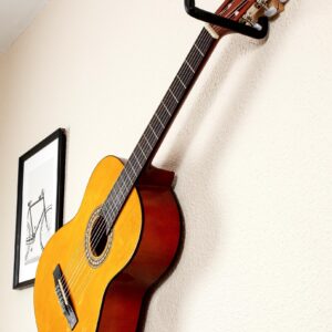 Guitar Hanger Wall Mount Horizontal - Tilted Display Ukulele, Bass, Electric Guitar, Banjo at a Slanted Angle (Country Classic)