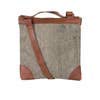 Mona B Canvas Handbag for Women | Zipper Bag | Crossbody Bag | Stylish Vintage Recycled Upcyled Bags Women (Tan-Reed Moss)