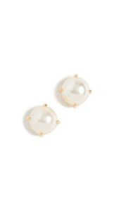 lele sadoughi women's ashford imitation pearl studs, ivory pearl, off white, gold, one size