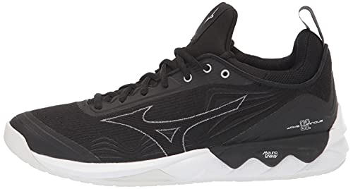 Mizuno 2 Wave Luminous Women's Volleyball Shoe 9 (0900), Black/White, 9