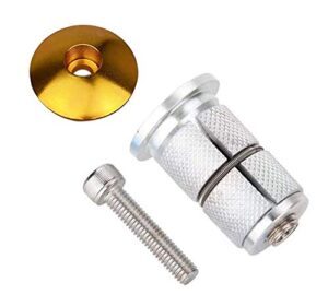 free-fly bike stem headset top cap,aluminum alloy bicycle headset top cap bike fork expander bung plug (gold)