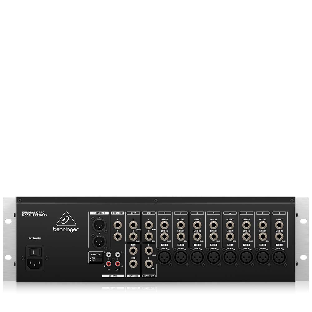 Behringer RX1202FX V2 Premium 12-Input Mic/Line Rack Mixer with XENYX Mic Preamplifiers, British EQ's and Multi-FX Processor