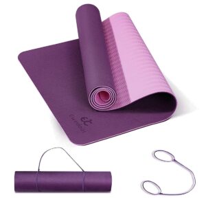 Ewedoos Premium Yoga Sets - Includes 1 TPE Double-Layer Yoga Mat with Carrying Strap, 1 Printed Yoga Mat Bag, Perfect for Yogi & Beginners