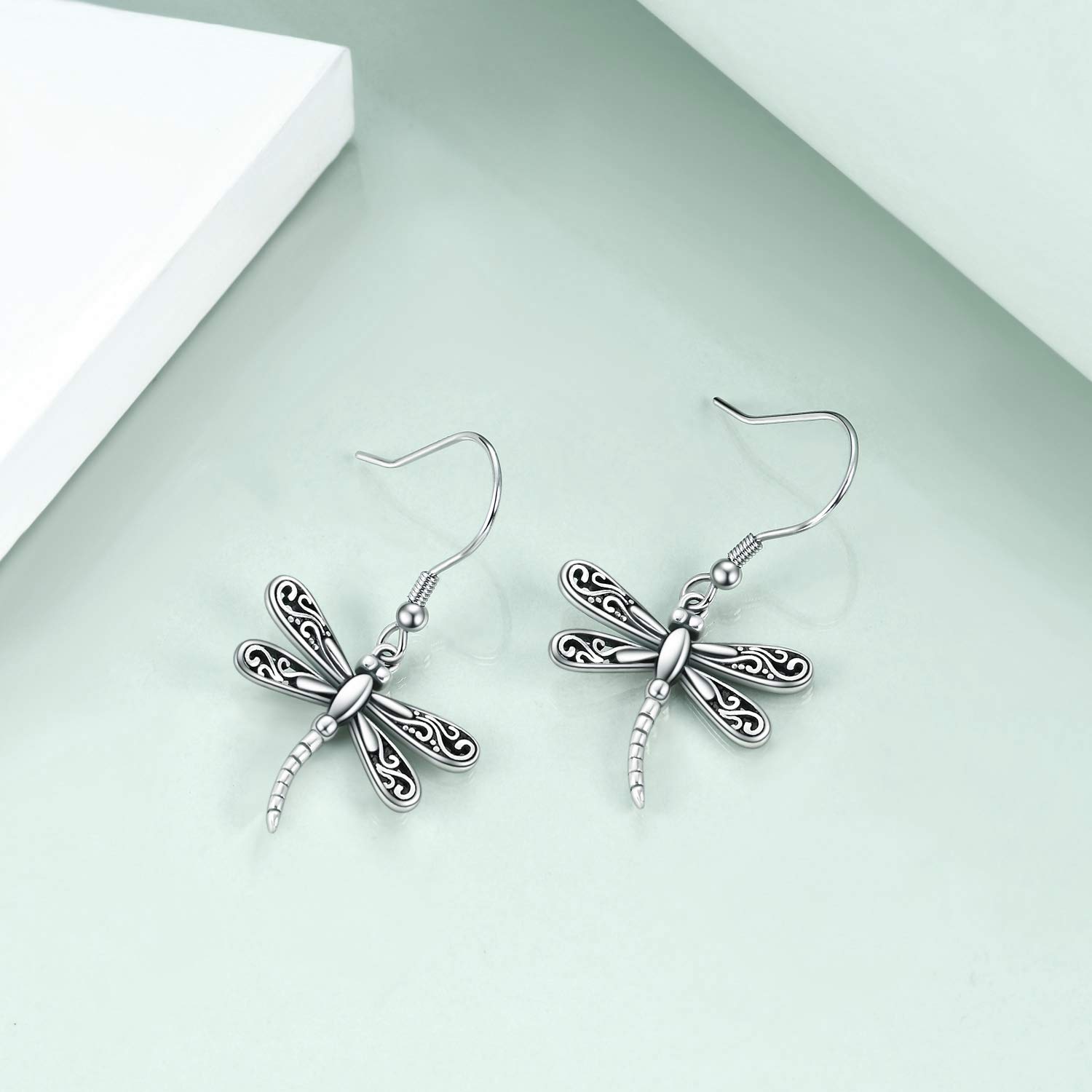 ONEFINITY Dragonfly Earrings Sterling Silver Dragonfly Dangle Drop Earrings Dragonfly Jewelry for Women