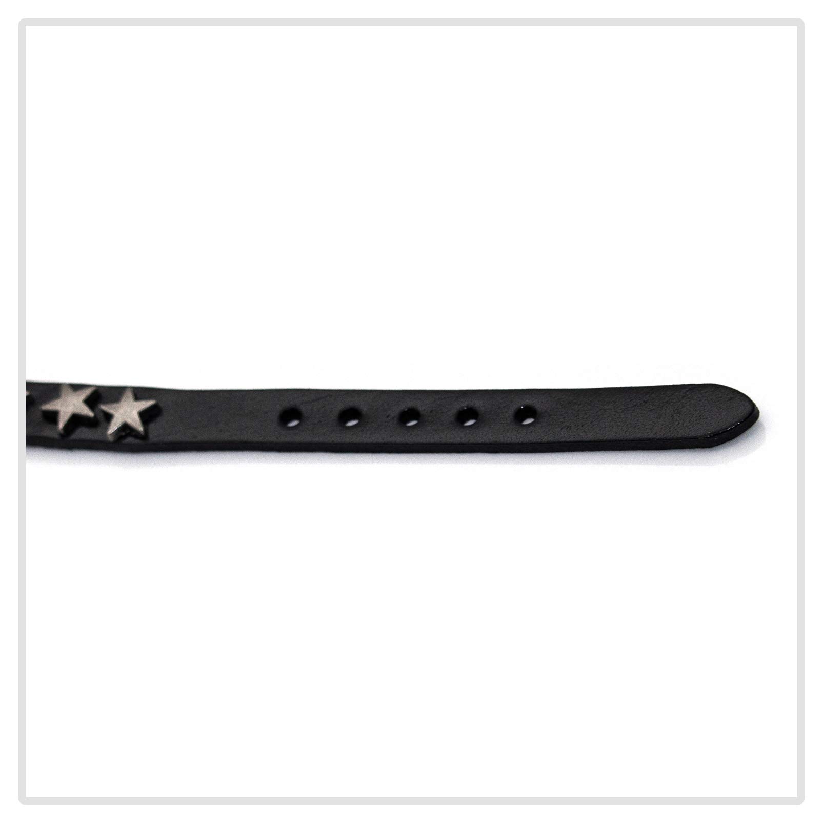 Mgutillart Punk Vintage Alloy Belt Buckle Bracelet Star Leather Cuff Bracelet(Black)