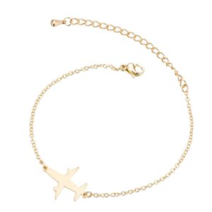 minijewelry gold airplane plane bracelet for women birthday anniversary stainless steel