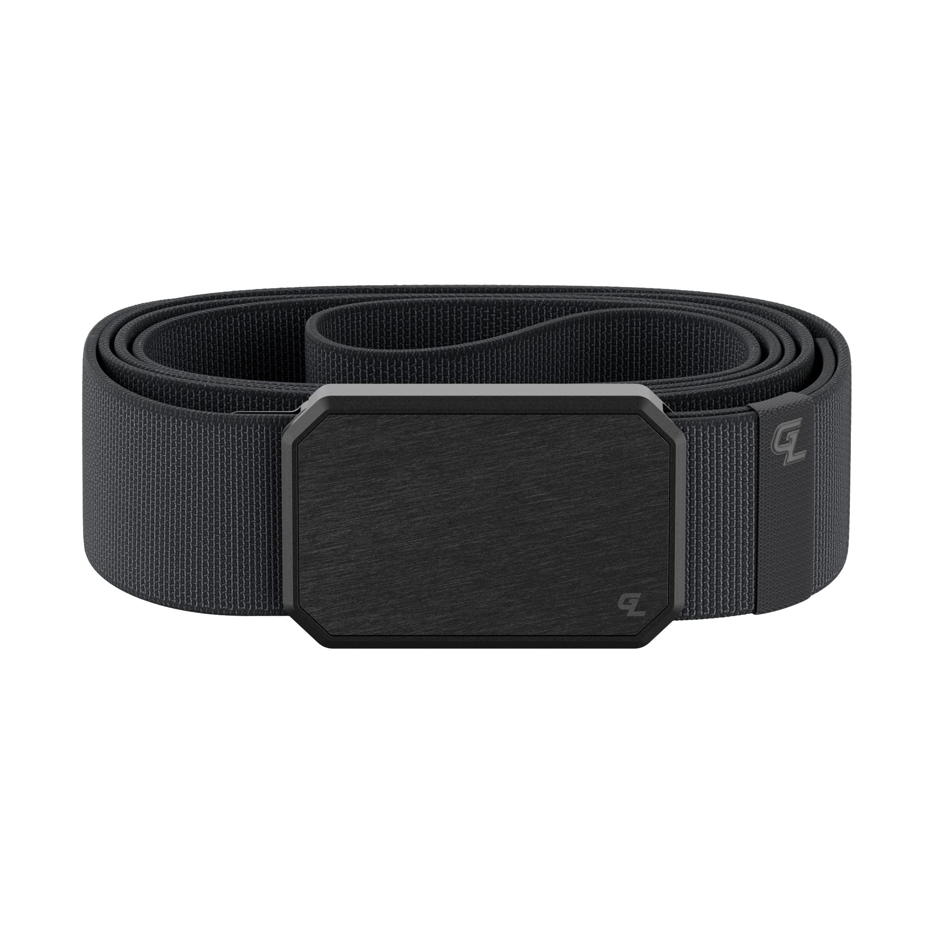 Groove Life Groove Belt Gun Metal/Stone - Men's Stretch Nylon Belt with Magnetic Aluminum Buckle, Lifetime Coverage - Large (37-40")