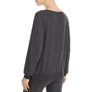 Wildfox Women's Baggy Beach Long Sleeve Pullover Sweatshirt, Clean Black, Large