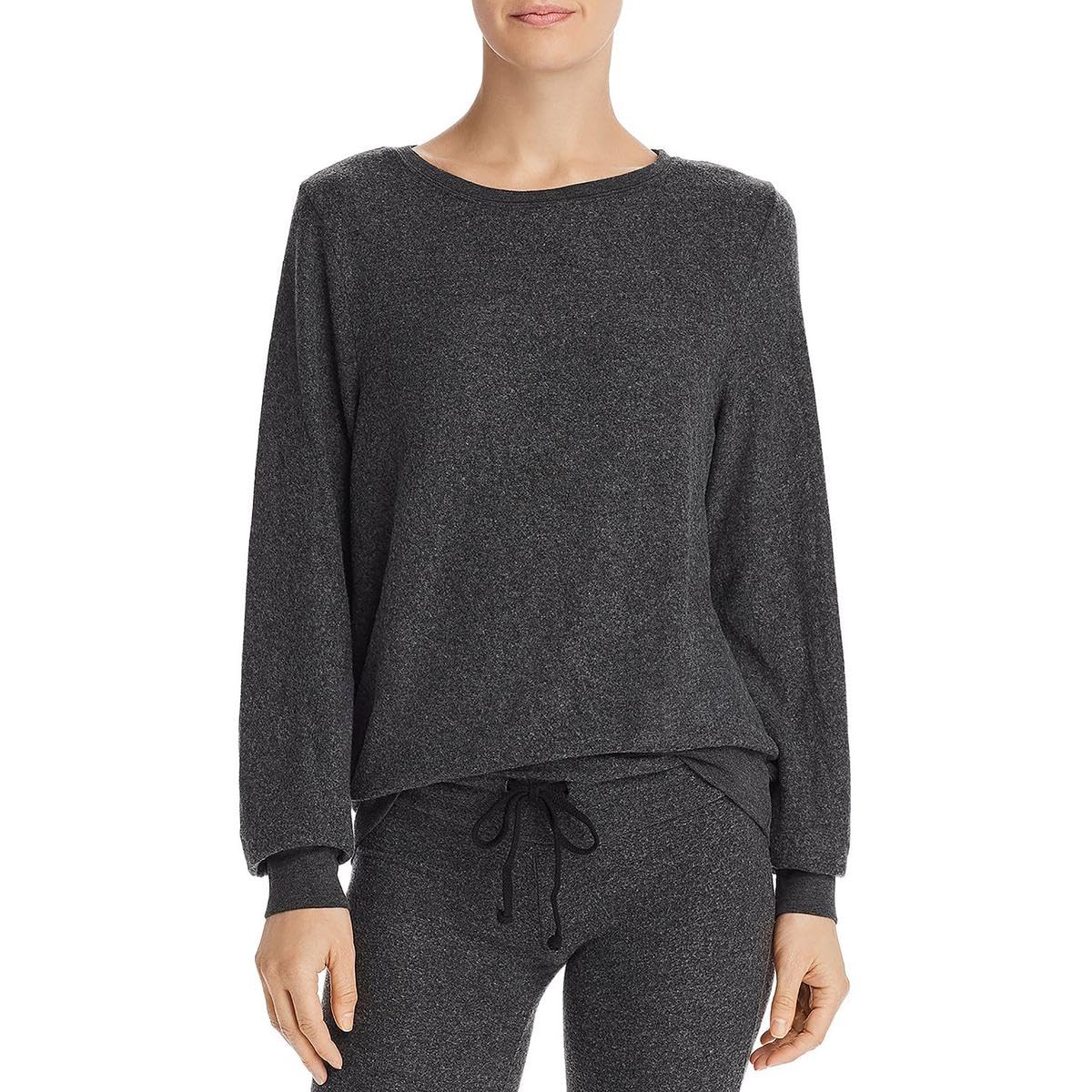 Wildfox Women's Baggy Beach Long Sleeve Pullover Sweatshirt, Clean Black, Large