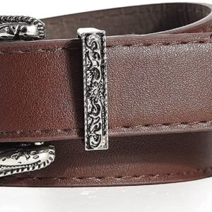 INOGIH Western-Leather-Belts-Women Vintage Waist-Belts with Hollow Out Flower Buckle