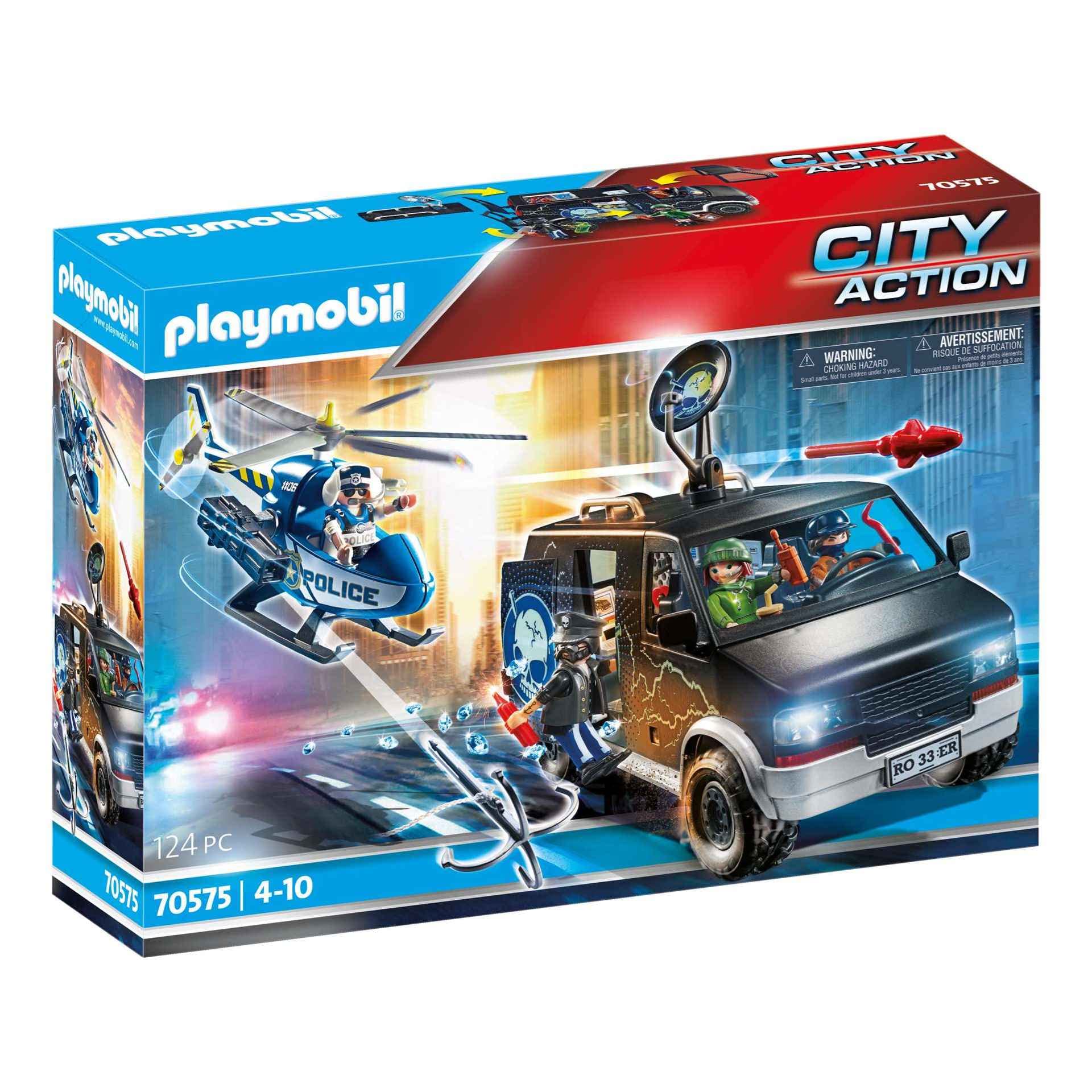 Playmobil Helicopter Pursuit with Runaway Van