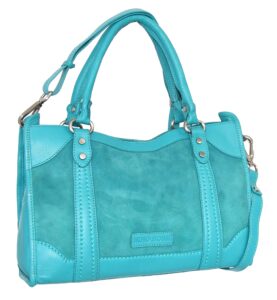 super sara leather satchel (turquoise)