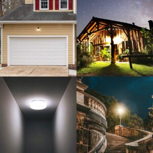 Motion Sensor Light Bulb Outdoor Indoor, 15W (100W Equivalent) Daylight 5000K 1500LM E26 A21 Radar Motion Activated Dusk to Dawn Light for Stairway, Hallway, Porch, Garage, Driveway, Patio, 2 Pack