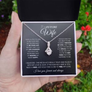 Fa Gifts to My Future Wife Necklace Future Wife Gifts Alluring Beauty Necklace With Message Card and Gift Box Future Wife Gifts Fiancee Gifts (Alluring Beauty Necklace)