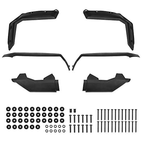 Kemimoto UTV Fender Flare, Front and Rear Extended Mud Guards Compatible with Can Am Defender HD 5/ HD8/ HD10/ MAX 2016 17 18 19 20 21 22 23 Replace OEM #715006821 715002424 715006822