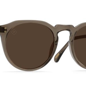 RAEN Ð Remmy Ð Unisex Retro Round Sunglasses UV Protection - Ghost/Vibrant Brown Polarized Lens (Size 52 MM)