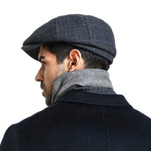 Mens Beret Men's Cotton Flat Ivy Gatsby Newsboy Driving Hat Cap Tweed Derby Hat Cabbie Hats Grey