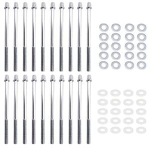 Jiayouy 90mm Bass Drum Tension Rods with Washers Drum Set Mounting Hardware 20/Pack