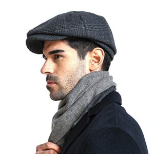 Mens Beret Men's Cotton Flat Ivy Gatsby Newsboy Driving Hat Cap Tweed Derby Hat Cabbie Hats Grey